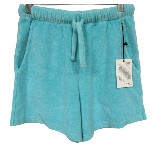 Electric and Rose Turquoise French Terry Drawstring Waist Shorts Sz S Comfy NEW - Picture 1 of 5